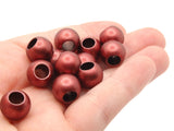 40 12mm Satin Red Acrylic Beads Round Beads to String Large Hole Beads Lightweight Beads European Style Beads Jewelry Making