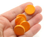 10 19mmSpray Painted Orange Acrylic Coin Beads To String Flat Round Beads Plastic Beads Loose Beads Jewelry Making Beading Supplies