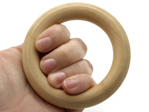2 86mm Natural Wood Large Ring Beads Wooden Donut Beads Macrame Beads Giant Beads Macrame and Jewelry Making Craft Supplies Ring Pull