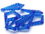 6 43mm Clear Blue Vintage Plastic Beads Open Bumpy Triangle Beads Jewelry Making Beading Supplies Loose Beads to String