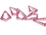 6 43mm Clear Pink Vintage Plastic Beads Open Bumpy Triangle Beads Jewelry Making Beading Supplies Loose Beads to String