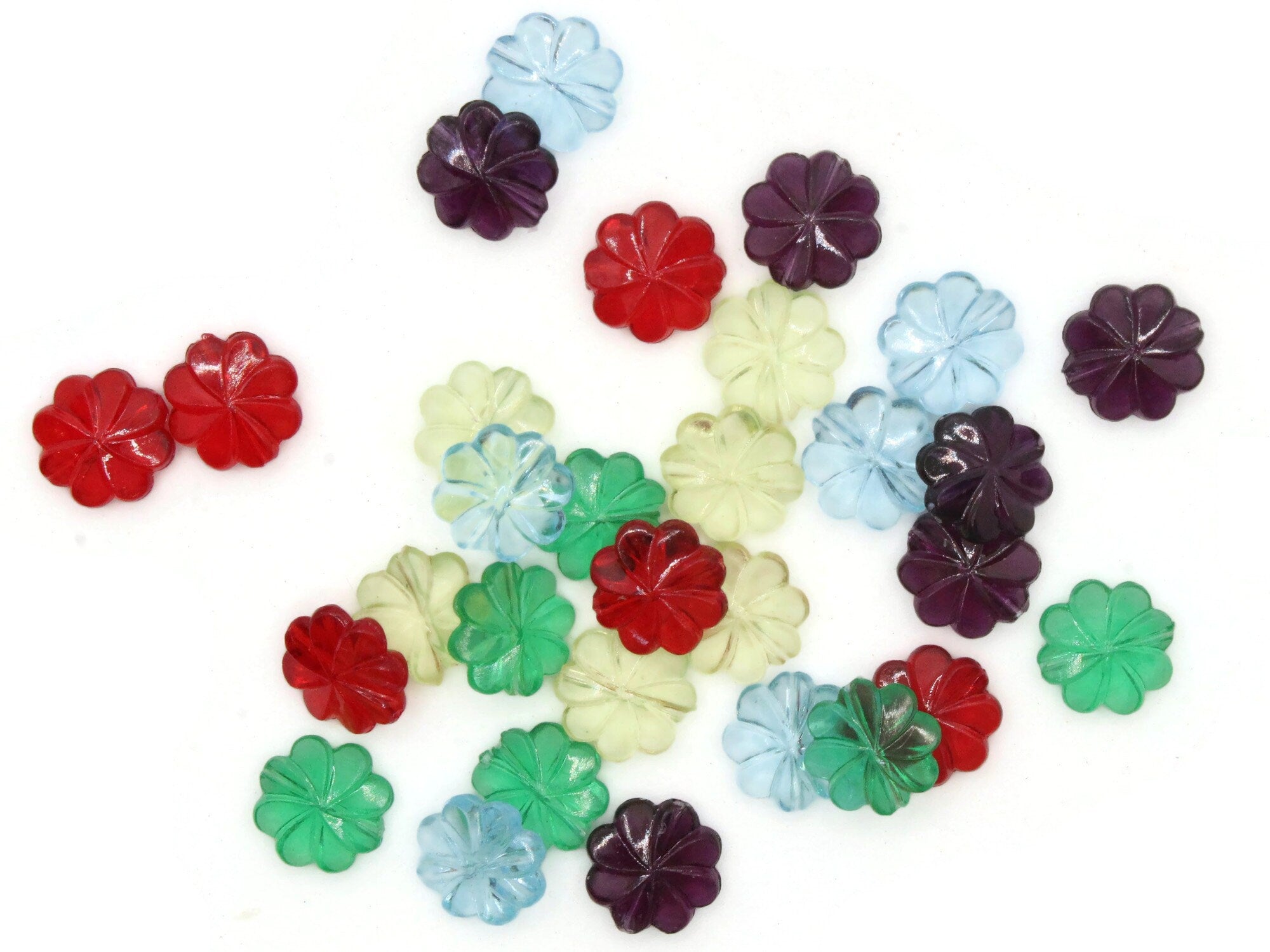 30 12mm Vintage Flower Five Color Mix Floral Disc Beads by Smileyboy Beads | Michaels