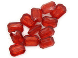 10 18mm Red Beads Acrylic Gems Rectangle Jewel Beads Acrylic Jewels Plastic Beads to String Jewelry Making Beading Supplies