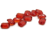 10 18mm Red Beads Acrylic Gems Rectangle Jewel Beads Acrylic Jewels Plastic Beads to String Jewelry Making Beading Supplies