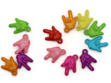 12 25mm I love you Hand American Sign Language ASL Charms Mixed Color Large Plastic Charms Jewelry Making Beading Supplies Rainbow Charms