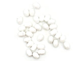 30 12mm Vintage White Faceted Oval Plastic Beads New Old Stock Loose Beads Jewelry Making Beading Supplies Lightweight Bead