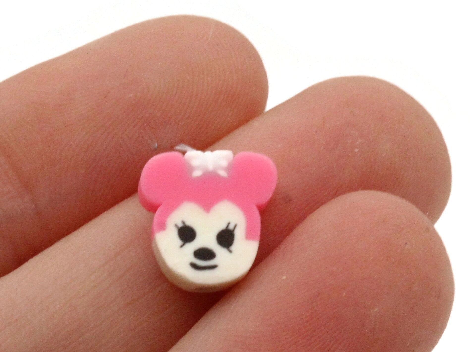 20 Pink Mouse Head with Bow Polymer Clay Beads by Smileyboy Beads | Michaels