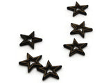 6 19mm Black Star Beads with Gold Details Vintage Plastic Bead Frames Celestial Beads Jewelry Making Beading Supplies Loose Beads to String