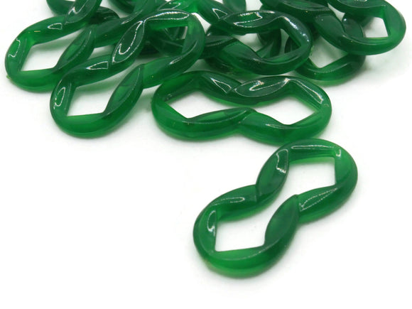10 32mm Green Vintage Plastic Beads Open Figure Eight Beads Infinity Beads Jewelry Making Beading Supplies Loose Beads to String