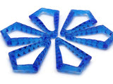 6 43mm Clear Blue Vintage Plastic Beads Open Bumpy Triangle Beads Jewelry Making Beading Supplies Loose Beads to String