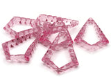 6 43mm Clear Pink Vintage Plastic Beads Open Bumpy Triangle Beads Jewelry Making Beading Supplies Loose Beads to String