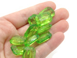 10 18mm Green Beads Acrylic Gems Rectangle Jewel Beads Acrylic Jewels Plastic Beads to String Jewelry Making Beading Supplies