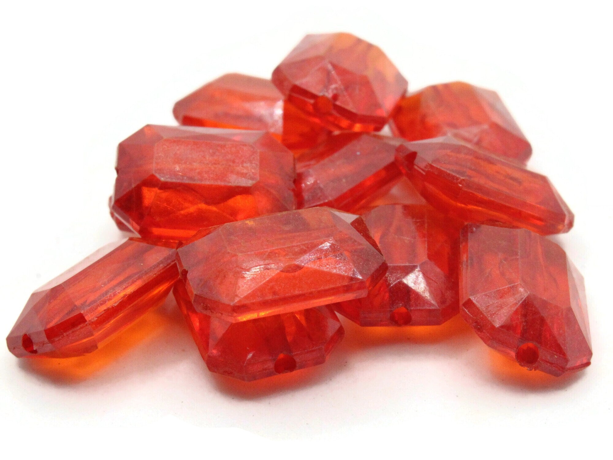 12 18mm Red Acrylic Gems - Rectangle Jewel Beads by Smileyboy Beads | Michaels