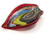 Red with Multi-color Spiral Foil Glass Pendant Spoon Pendant Jewelry Making Beading Supplies