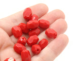 30 12mm Vintage Red Faceted Oval Plastic Beads New Old Stock Loose Beads Jewelry Making Beading Supplies Lightweight Bead