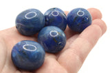 6 22mm Blue Swirl Vintage Plastic Beads Oval Beads Jewelry Making Beading Supplies Loose Beads to String