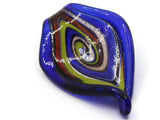 Royal Blue with Multi-color Spiral Foil Glass Pendant Spoon Pendant Jewelry Making Beading Supplies