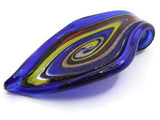 Royal Blue with Multi-color Spiral Foil Glass Pendant Spoon Pendant Jewelry Making Beading Supplies