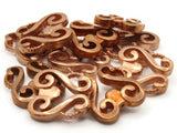 10 17mm Vintage Copper Plated Plastic Beads Jewelry Making Beading Supplies West German Beads