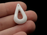 6 25mm White Vintage Plastic Beads Open Teardrop Beads Briolette Beads Jewelry Making Beading Supplies Loose Beads to String