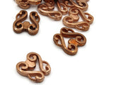 10 17mm Vintage Copper Plated Plastic Beads Jewelry Making Beading Supplies West German Beads