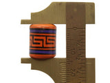 6 16mm Vintage Painted Clay Beads Orange Purple and Black  Patterned Tube Beads Peruvian Clay Beads Jewelry Making Beading Supplies