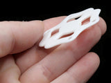 6 44mm White Vintage Plastic Multi-strand Spacers Jewelry Making Beading Supplies Loose Beads to String