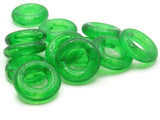 12 16mm Clear Green Ring Beads Vintage Plastic Links Jewelry Making Beading Supplies Loose Beads Large Hole Donut Beads Spacer Beads