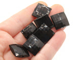 12 16mm Black Beads Acrylic Gems Faceted Square Jewel Beads Acrylic Jewels Plastic Beads to String Jewelry Making Beading Supplies