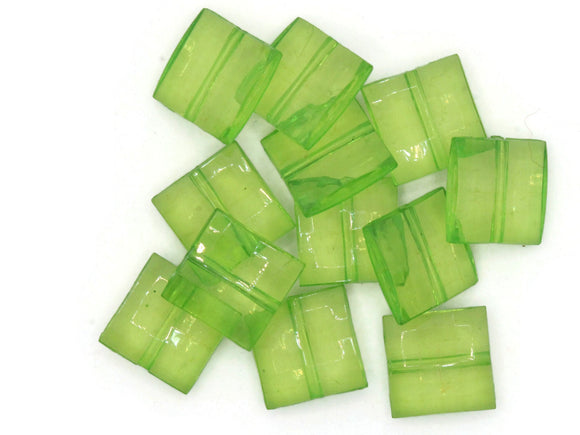 12 16mm Green Beads Acrylic Gems Faceted Square Jewel Beads Acrylic Jewels Plastic Beads to String Jewelry Making Beading Supplies