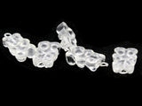 5 20mm Clear Gummy Bear Charms Resin Pendants with Platinum Colored Loops Jewelry Making Beading Supplies Loose Candy Charms