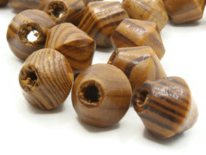 20 17mm Wood Bicone Beads Large Wooden Beads Brown Beads Natural Beads Wood Grain Bead Loose Beads Jewelry Making Beading Supplies Smileyboy