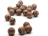 20 12mm Round Pink Splatter Paint Beads Vintage Large Lightweight Wooden Ball Bead Macrame and Jewelry Making Beading Supplies Loose Beads