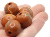6 18mm Brown Beads Clay Beads Ceramic Striped Beads Loose Multicolor Beads Jewelry Making Beading Supplies
