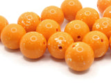 20 14mm Round Orange Spotted  Beads Vintage Lucite Beads Jewelry Making New Old Stock Craft Supplies Orange Lucite Beads Moon Glow Bead