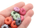 20 15mm Mixed Color Disc Beads Fringed Beads Flat Round Bead Coin Beads Flower Beads Jewelry Making Loose Beads Plastic Acrylic Beads
