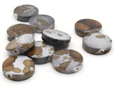 10 19mm Splatter Beads Beads Spotted Acrylic Beads Gray and Brown Beads Coin Beads Plastic Beads Flat Round Beads Focal Beads Loose Beads