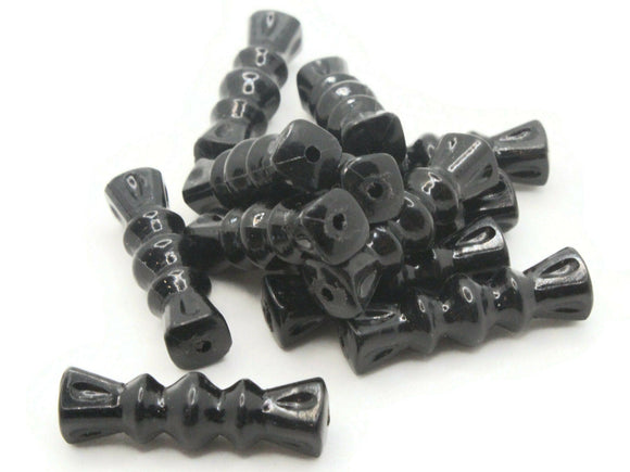 12 26mm Black Vintage Plastic Beads Decorative Tube Beads Jewelry Making Beading Supplies Loose Beads to String