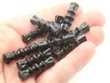 12 26mm Black Vintage Plastic Beads Decorative Tube Beads Jewelry Making Beading Supplies Loose Beads to String