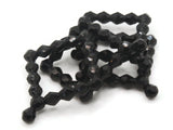4 34mm Black Vintage Plastic Beads Open Bumpy Diamond Beads Jewelry Making Beading Supplies Loose Beads to String