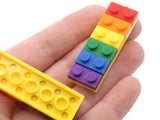 2 48mm Rainbow Brick Block Charms Plastic Pendants Interchangeable Block Toy Charms Jewelry Making Beading Supplies