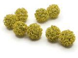 8 16mm Yellow Wire Beads Round Metal Curly Beads Eco-Friendly Sprayed Painted Iron Beads Jewelry Making and Beading Supplies