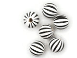 6 15mm Black and White Wood Beads Round Beads Zebra Striped Beads Wooden Beads Ball Beads Jewelry Making Beading Supplies Smileyboy