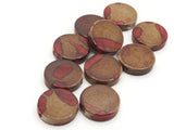 10 19mm Splatter Beads Beads Spotted Acrylic Beads Red and Brown Beads Coin Beads Plastic Beads Flat Round Beads Focal Beads Loose Beads