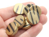 10 19mm Striped Acrylic Beads Sp Gold and Black Beads Coin Beads Plastic Beads Flat Round Beads Focal Beads Loose Beads