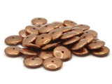 40 10mm Vintage Red Copper Beads Flat Coin Beads Copper Plated Plastic Beads Jewelry Making Beading Supplies Loose Beads Disc Beads