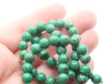 68 6mm Green and Red Splatter Paint Beads Smooth Round Beads Glass Beads Jewelry Making Beading Supplies Loose Beads to String