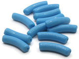 12 32mm Sky Blue Curved Tube Beads Plastic Beads Jewelry Making Beading Supplies Loose Beads Smileyboy