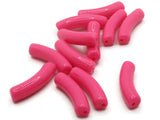 12 32mm Bright Pink Curved Tube Beads Plastic Beads Jewelry Making Beading Supplies Loose Beads Smileyboy
