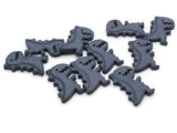 10 25mm Blue Tyrannosaurus Rex Cabochons Wood Dinosaur Tiles Craft Supplies